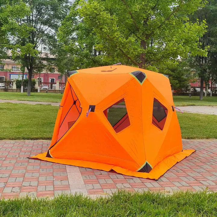 Insulated Pop-Up Fishing Tent with Mesh Windows