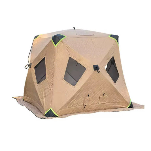 Insulated Pop-Up Fishing Tent with Mesh Windows