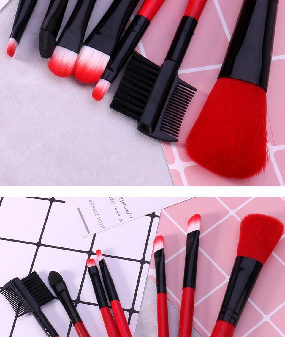 Soft Synthetic Hair Brushes 7 pcs/Set Beauty & Health Makeup Tools & Accessories cb5feb1b7314637725a2e7: Coffee|Purple|Red