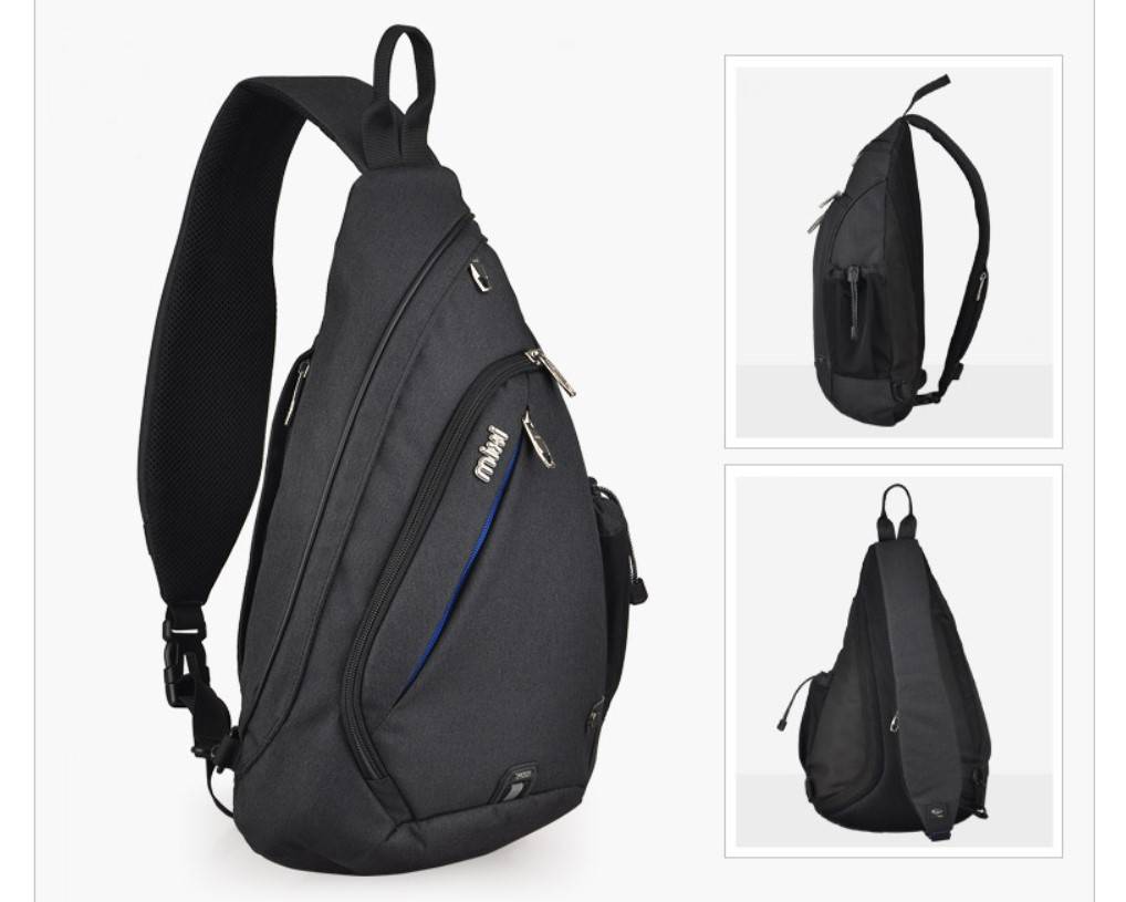 Men's Water Drop One Shoulder USB Backpack