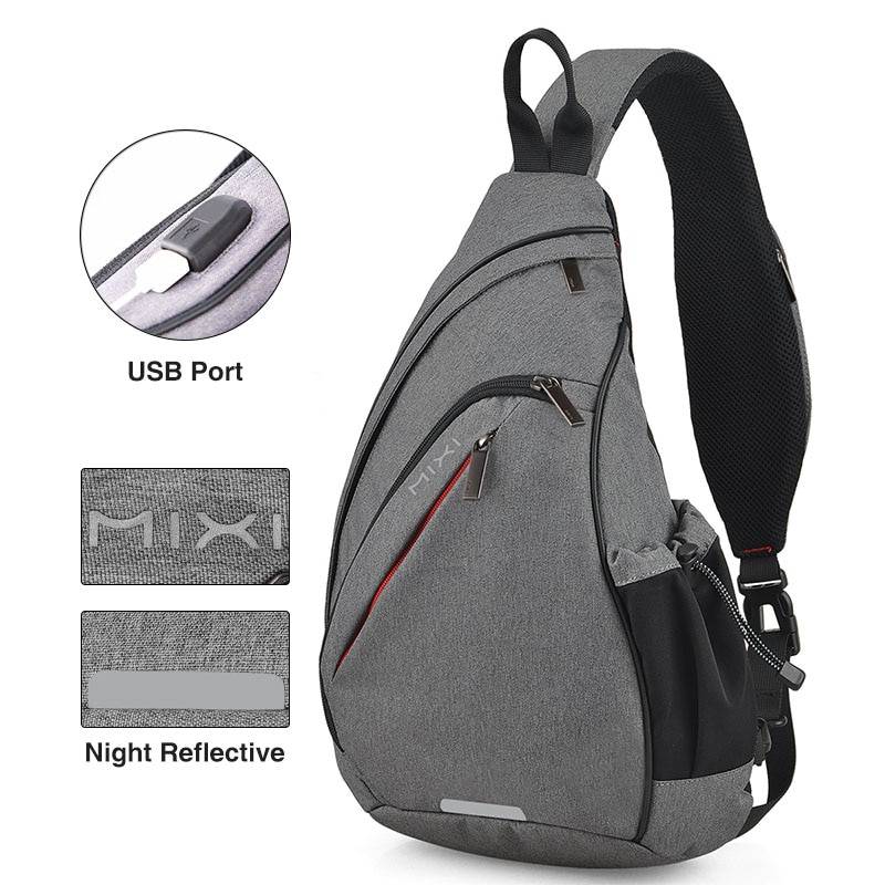 Men’s Water Drop One Shoulder USB Backpack Accessories Bags & Backpacks cb5feb1b7314637725a2e7: Black|Blue|Gray