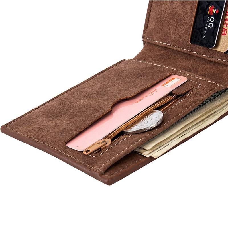 Small Thin Men’s Wallet with Coin Bag Accessories Wallets cb5feb1b7314637725a2e7: Black|Brown