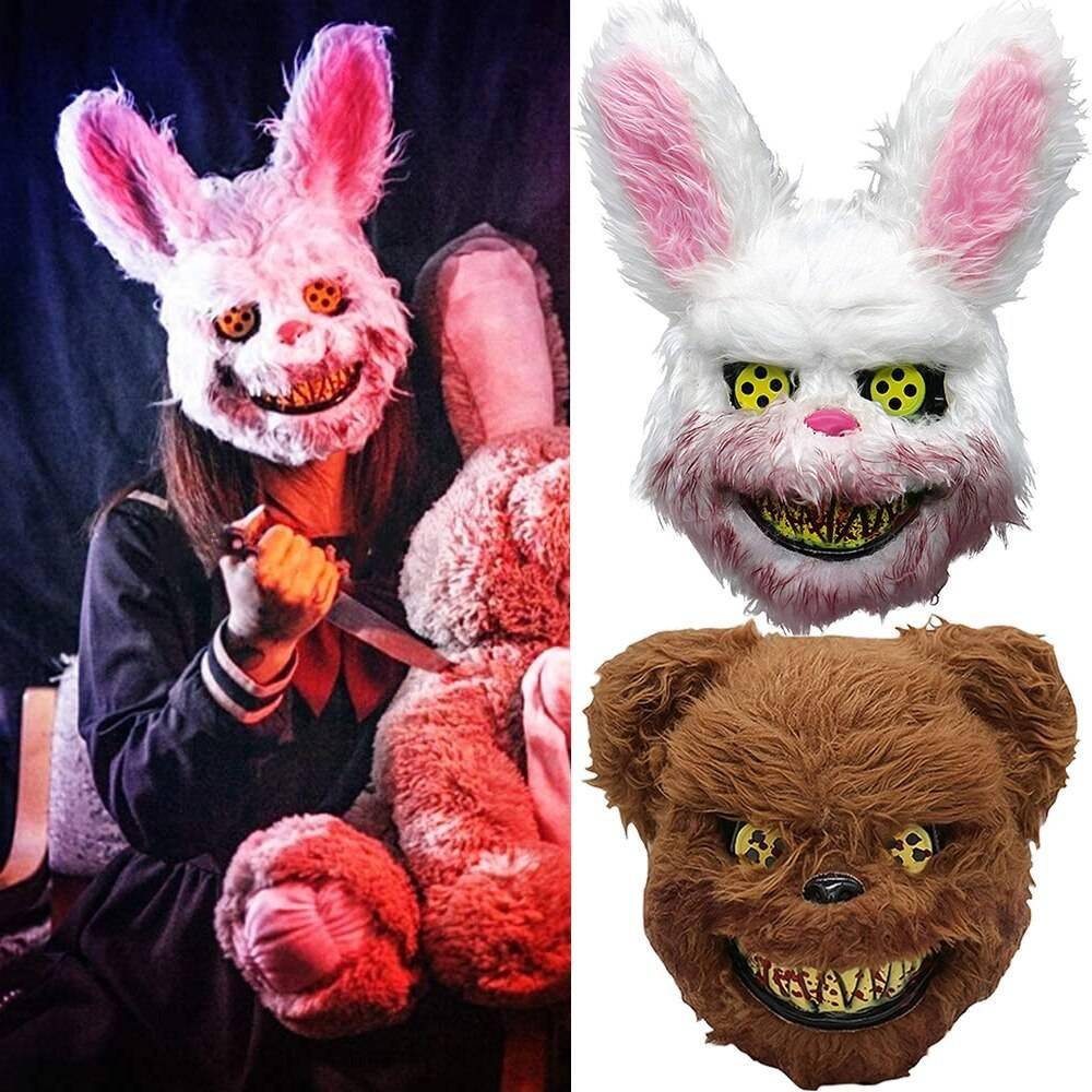 Halloween Party Bloody Head Cover Rabbit Bear Cosplay Mask